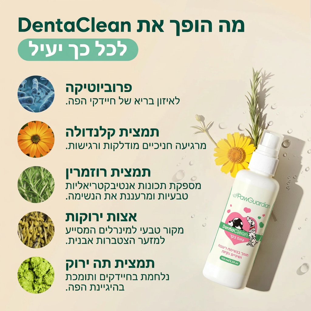 תרסיס דנטה קלין-תומך בנשימה רעננה ובשיניים נקיות לכלב