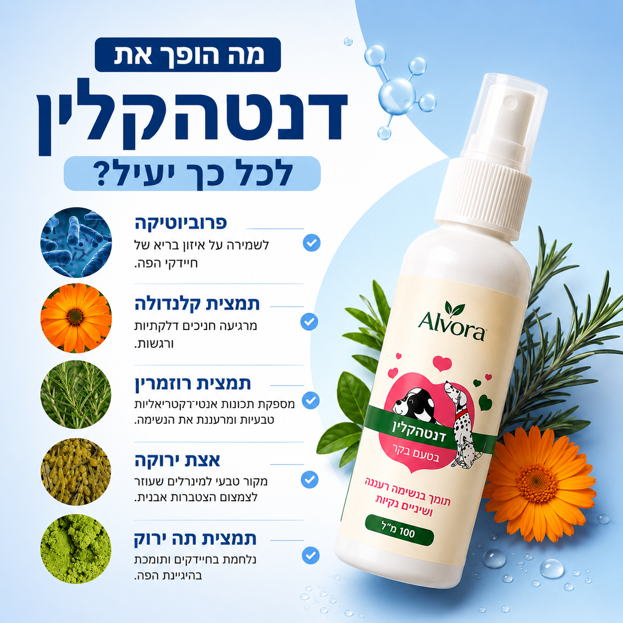 תרסיס דנטה קלין-תומך בנשימה רעננה ובשיניים נקיות לכלב