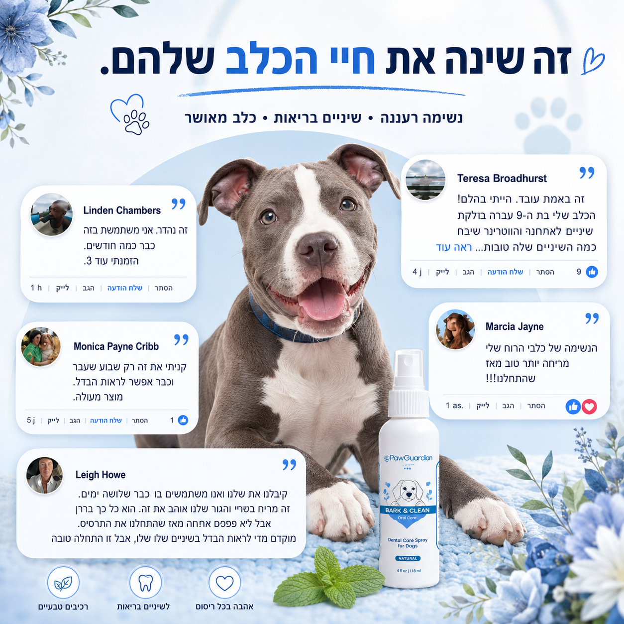 תרסיס דנטה קלין-תומך בנשימה רעננה ובשיניים נקיות לכלב