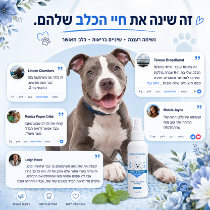 תרסיס דנטה קלין-תומך בנשימה רעננה ובשיניים נקיות לכלב