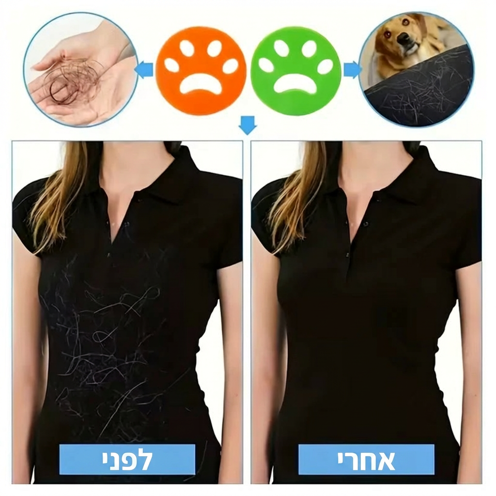 סט 4 לוכדי פרווה ושיער מהבגדים למכונת כביסה